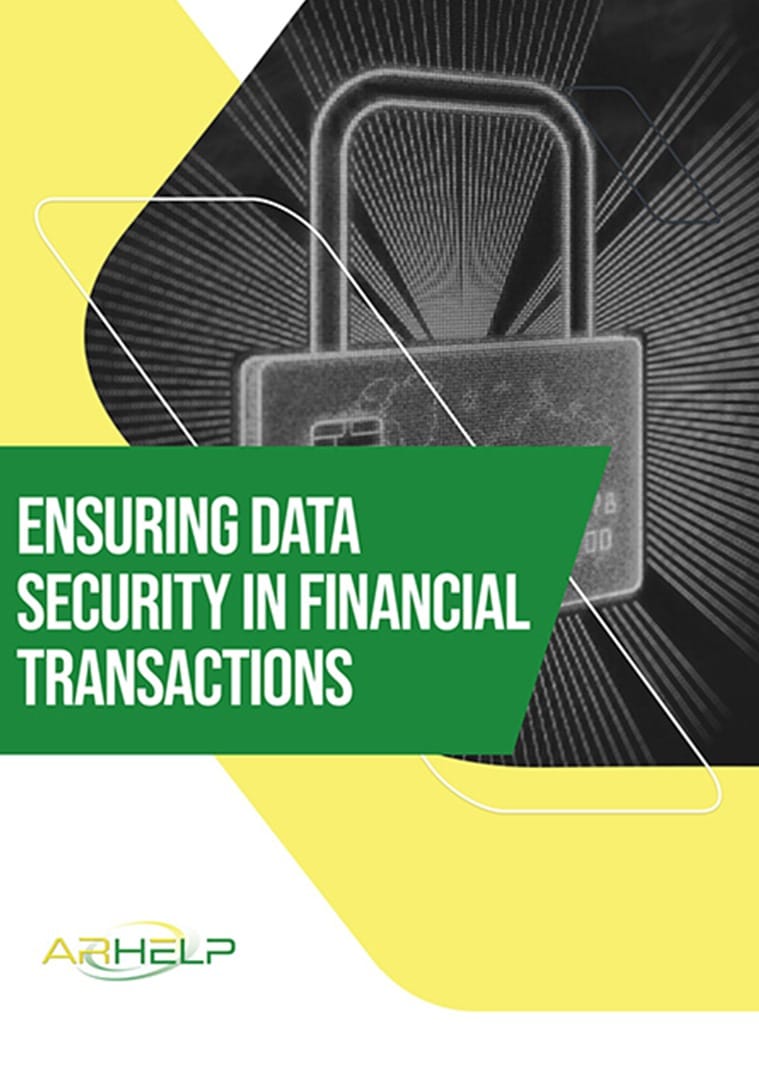 Cover of ARHELP white paper on ensuring data security in financial transactions.